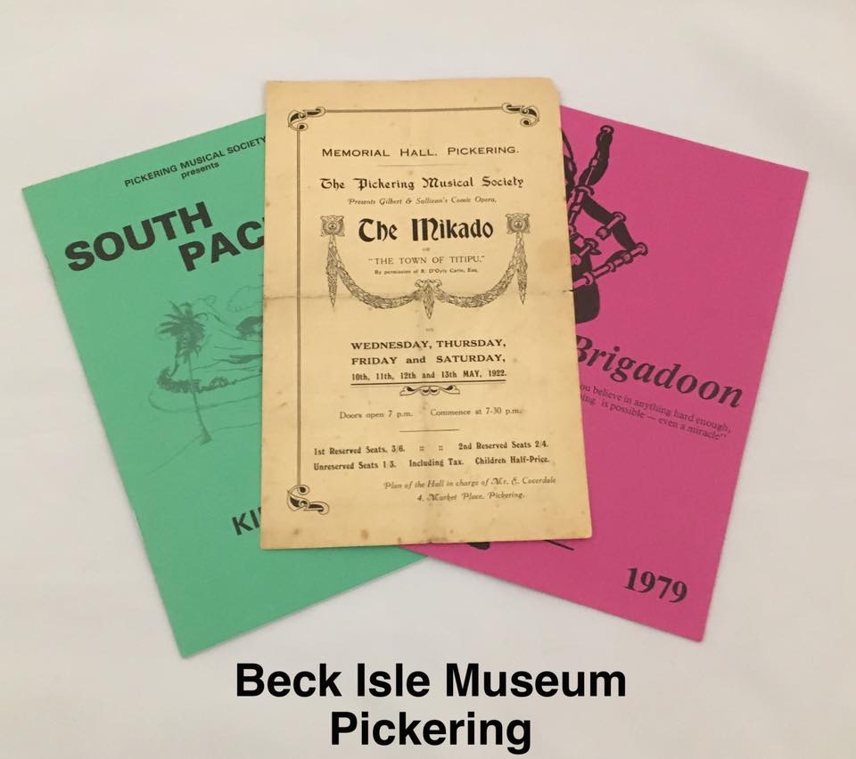 Image of programmes from Pickering Musical Society