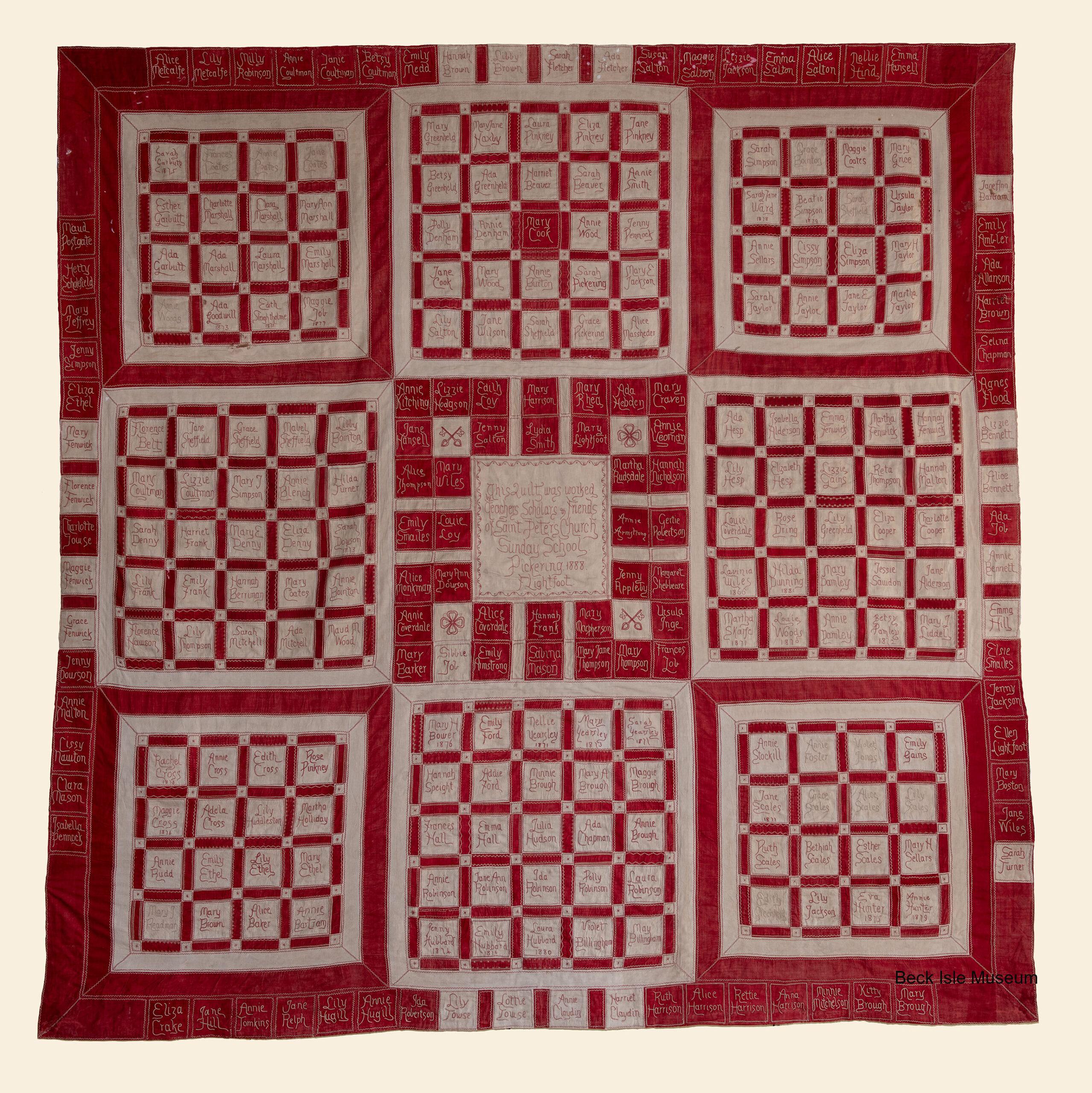 Pickering Sunday School Signature Quilt